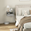 Set 2 Comodini Sospesi per Camera da Letto 35x32x22,5 cm con Cassetto in Legno Grigio  