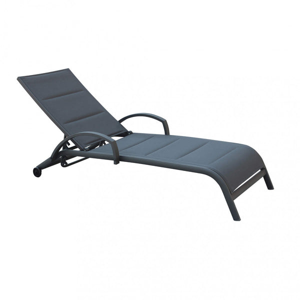 Stapelbare Garten-Sonnenliege Malaga 196,5 x 71 x 92,5 h cm in anthrazitfarbenem Aluminium sconto