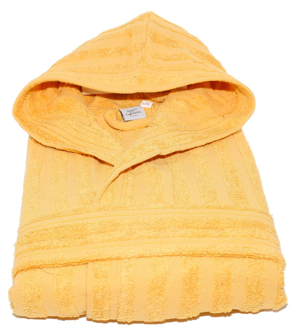 Frottee-Bademantel 100% Baumwolle Sally Lines Senf online