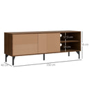 Mobile TV Fino a 65"" 2 Ante 2 Ripiani Aperti 150x40x56 cm in Legno Truciolare Marrone