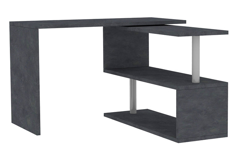 Scrivania con Gamba ad S Girevole 120/65x50x75 cm Volta Ardesia