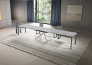  Tavolo Allungabile 180-440x90x74 cm Niket Cemento Gambe Bianche