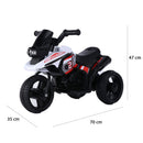 Moto Elettrica per Bambini 6V 3 Ruote con Suoni e Luci Bianco