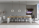 Consolle Allungabile 90-300x40x77 cm in Nobilitato Marrone e Bianco