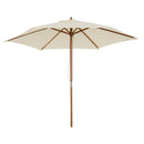 Ombrellone da Giardino 2.5x2.5 m Palo Ø38 mm in Legno Crema 