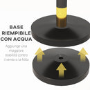 Colonnine Segnapercorso con Corda Vellutata Base Riempibile in Acciaio Inox Ø32x96 cm Nero e Oro 