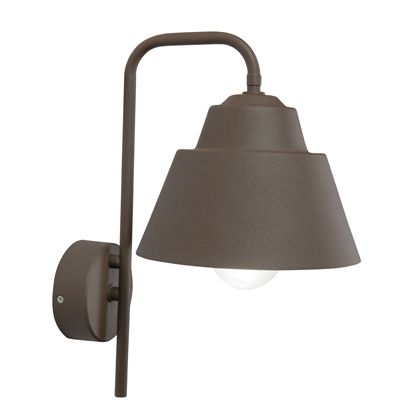 Niedrige E27-Wandleuchte für den Außenbereich aus braunem Sovil-Metall prezzo
