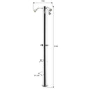 Doccia da Giardino Tripla 3 Rubinetti e Lavapiedi ATI Docce MUL-3R Inox Anodizzato