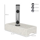 Base per Ombrellone da Giardino 25kg 45x22.5x40 cm in Granito e Acciaio Inox Grigia