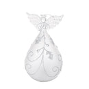 Set 2 Angeli Agrifoglio con Led H16,5 cm in Vetro Silver