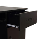 Scrivania da Ufficio Porta PC con Ripiano Tastiera Nera 120x60x74 cm 