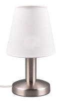 Lampada da Tavolo da Interno Attacco E14 in Metallo Nichel Satinato 