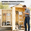 Armadio Esterno 101,5x49x176 cm con Porta Ventilata e Kit Antiribaltamento in Legno di Abete Naturale      