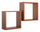 Set 2 Mensole Cubo da Parete Quadrato in Fibra di Legno Q-Bis Ciliegio