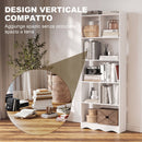 Libreria Moderna a 6 Ripiani 60x23,6x170 cm con Divisori in Pannello Truciolare Bianco      