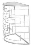 Console Ice 100x40x80 cm in Ferro MDF e Specchio Argento