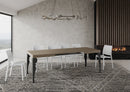 Tavolo Allungabile 120-224x90x77 cm Paxon Tortora Telaio Antracite 