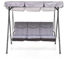 Dondolo 3 Posti da Giardino 184x120x160 cm in Ferro e Poliestere Madagascar Antracite e Grigio
