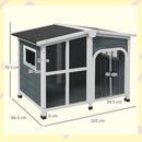 Cuccia per Cani Taglia Media da Esterno con Tetto Apribile 101x66,5x70,5 cm in Legno Grigio