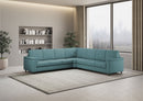 Divano Angolare 7 Posti 286x286x85 cm Marrak in Tessuto Petrolio
