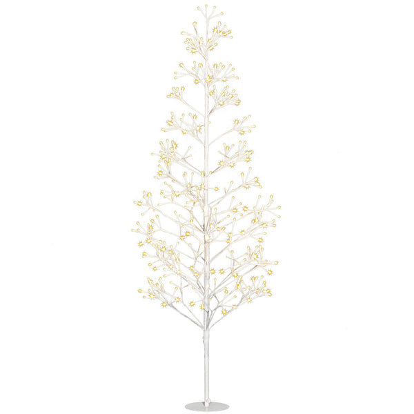 online Albero di Natale Artificiale 180 cm 384 Luci LED Bianche per Interni ed Esterni al Coperto Bianco