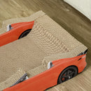 Tiragraffi per Gatti a forma di Auto 50x30x12,5 cm in Cartone Ondulato con Erba Gatta Rosso 