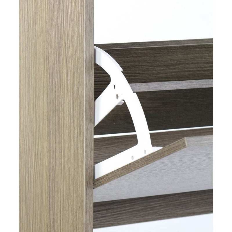 Scarpiera 4 ante 63x150x24 cm in Legno Melaminico Rovere Grigio