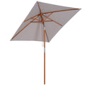 Ombrellone da Giardino 2x1,5 m Palo Ø38 mm in Legno Grigio