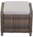 Set da Giardino Poltrona Pouf e Tavolino in Polyrattan Baltimora