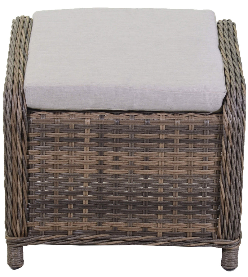 Set da Giardino Poltrona Pouf e Tavolino in Polyrattan Baltimora