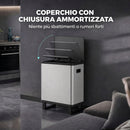 Pattumiera Automatica con Sensore 54 L 57,7x34,6x66,8 cm a 3 Scomparti con Secchi Interni Rimovibili in Acciaio Inox Argento      