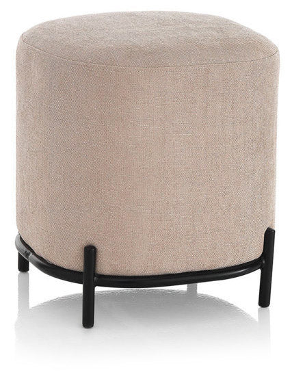 Gepolsterter Hocker 42x42x45 cm aus rosa Stoff online