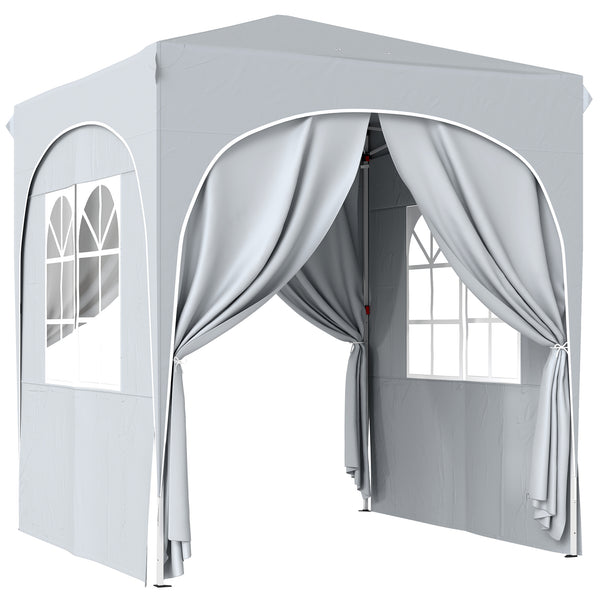 Gazebo Pieghevole da Giardino 200x200 cm UPF50+ Portatile in Tessuto Oxford Grigio Chiaro online