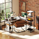 Scrivania Angolare 137x140x139,5 cm Supporto per Monitor Presa Elettrica e USB Bianco e Nero   