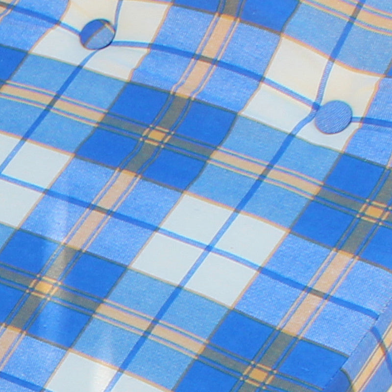 Poltrona 4 Posizioni Relax Faggio con Cuscino e Prolunga 84/40x 60x100 h cm in Cotone Blu