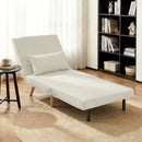 Poltrona Letto Singola 3 in 1 72x75x85 cm Reclinabile su 5 Livelli con Cuscino e Seduta Imbottita in Tessuto Effetto Lino Crema      