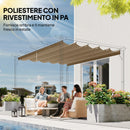 Telo per Pergola 250x255 cm con 10 Fori di Drenaggio in Poliestere Marrone Chiaro      