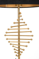 Lampada da Tavolo Glam Sticky Ø34x65 cm in Ferro Plastica e Poliestere Nero e Oro