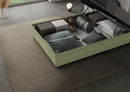 Letto Matrimoniale Francese Imbottito in Microfibra Appia Large Tè Verde Varie Misure
