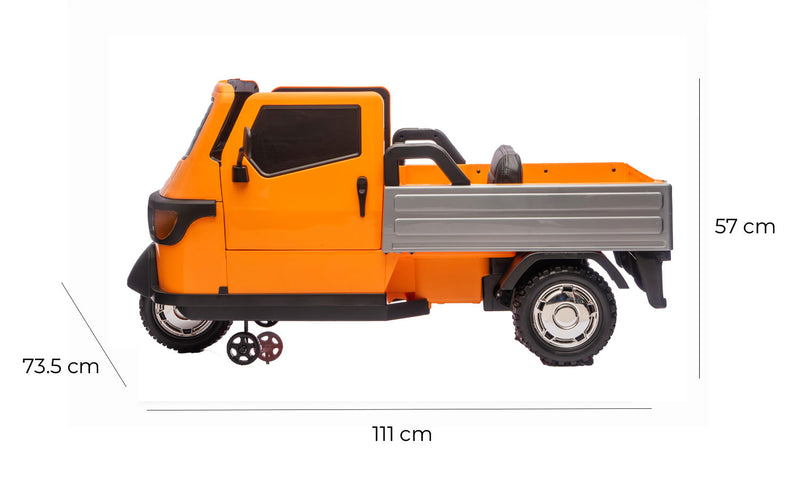 Macchina Elettrica per Bambini Licenza Piaggio Apecar 12V Arancione