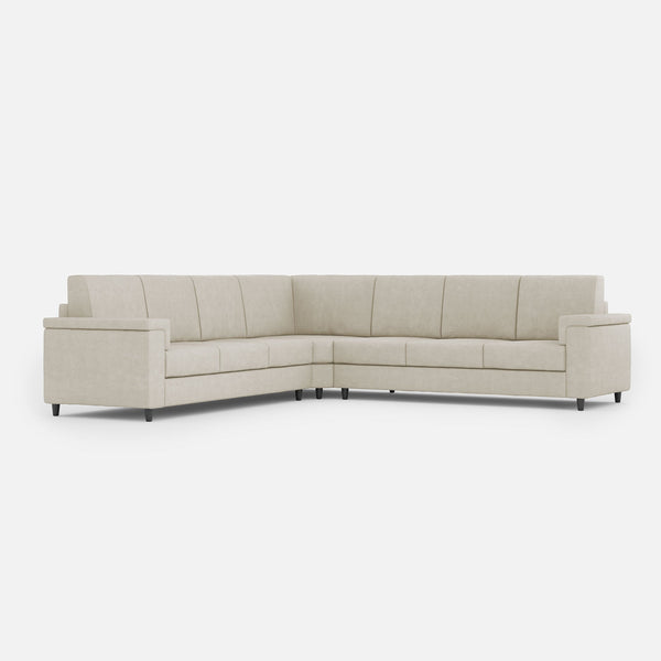 acquista Divano Angolare 7 Posti 286x286x85 cm Marrak in Tessuto Latte