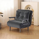 Poltrona Letto Reclinabile Chaise Lounge con Seduta Imbottita Convertibile in Velluto a Coste Grigio