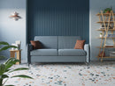 Divano Letto 3 Posti 195x95x96 cm in Tessuto Panna
