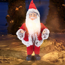 Pupazzo Babbo Natale H40 cm con Minilucciole Rosso e Grigio