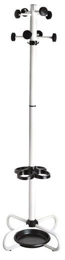 Appendiabiti da Terra Ø55x174 cm con Portaombrelli in Metallo Fumer Tommy Bianco e Nero