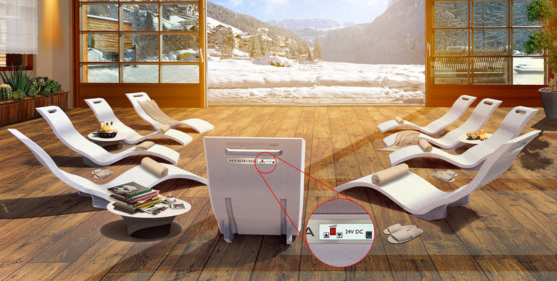 Lettino Chaise Longue Riscaldata da Esterno Giardino Seduta a Terra Arkema Serendipity Hybrida Bianca