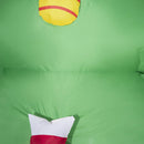 Babbo Natale con Albero e Pupazzo di Neve Gonfiabile 210x92x190 cm con Luci LED Bianche