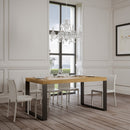 Tavolo Allungabile 120/380x90 cm Tecno Quercia Natura Gambe Antracite      