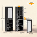 Scrivania Moderna Pieghevole 98x51x153 cm con Libreria e Lavagna in Legno e Metallo Nero      