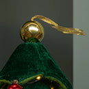 Albero di Natale Pieghevole 80 cm in Velluto Decoro Addobbo Vetrine Casa Negozi